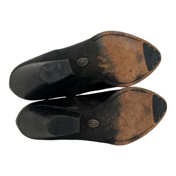Frye Reina Bootie Womens Size 8 Black Distressed Leather Western Ankle Zip - Picture 6 of 7